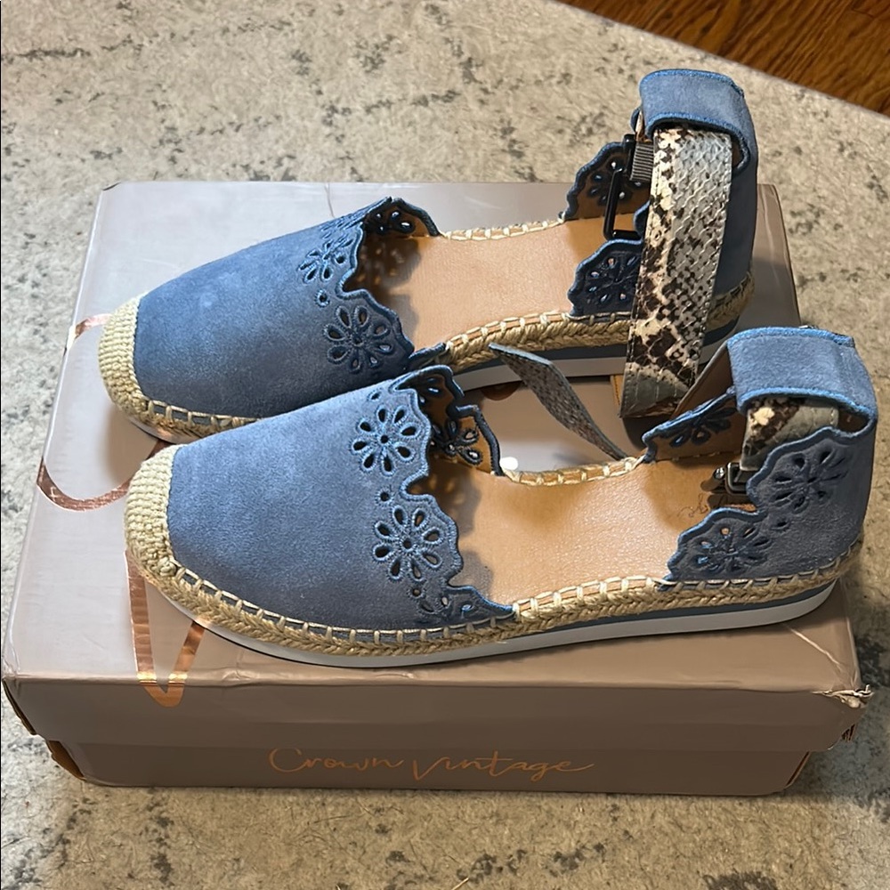 Crown Vintage Blue Espadrille Sandals
